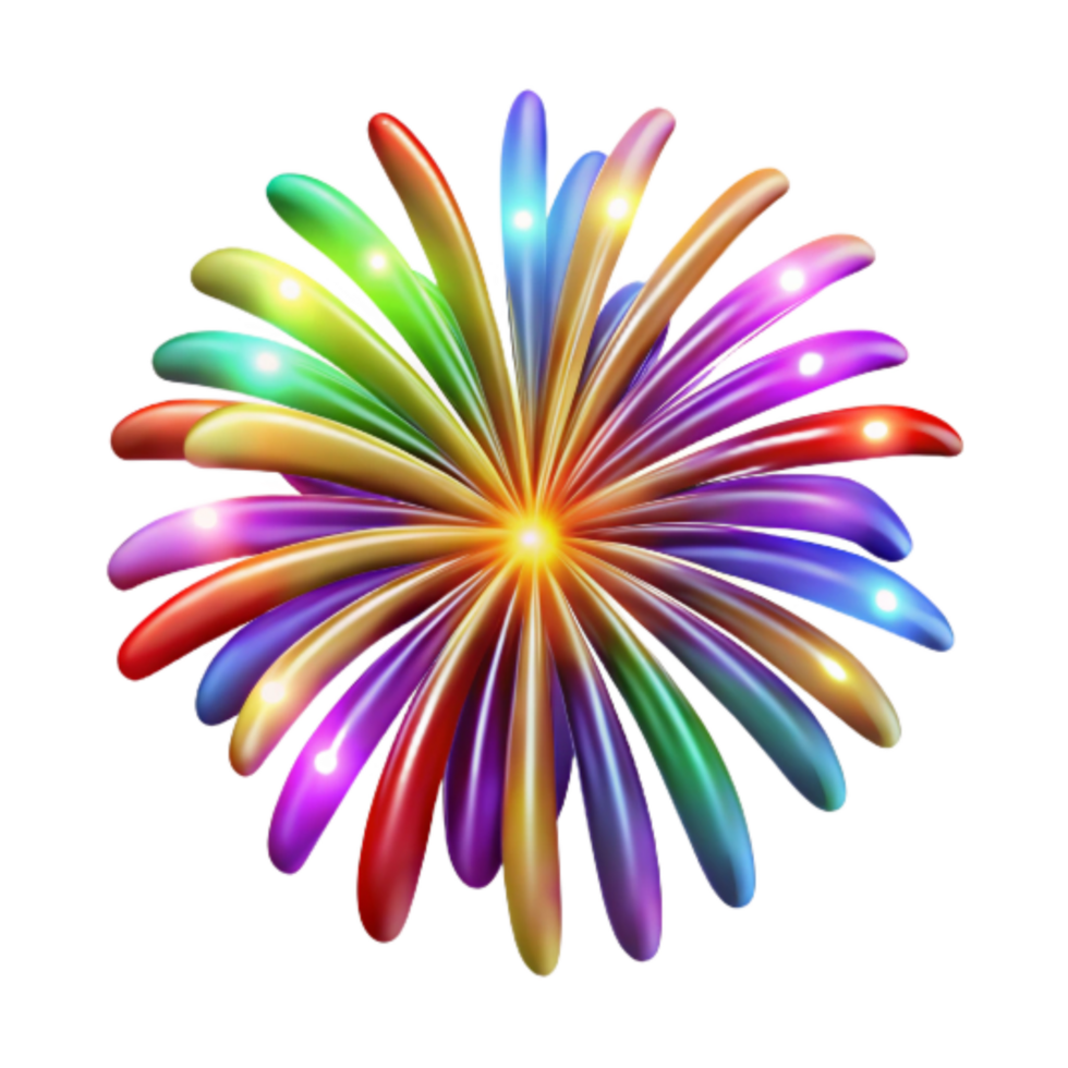 dramatic creative Fireworks Display Colorful Transparent Background exclusive png