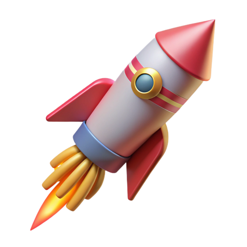 wonderful minimalist Fireworks Rocket Launching with Transparent Background 4K png