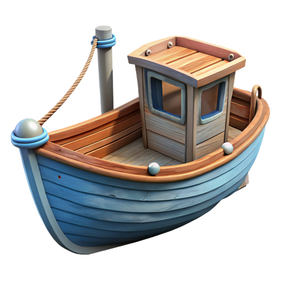 dramatic abstract Fishing Boat Wooden Traditional Design Cutout genuine png