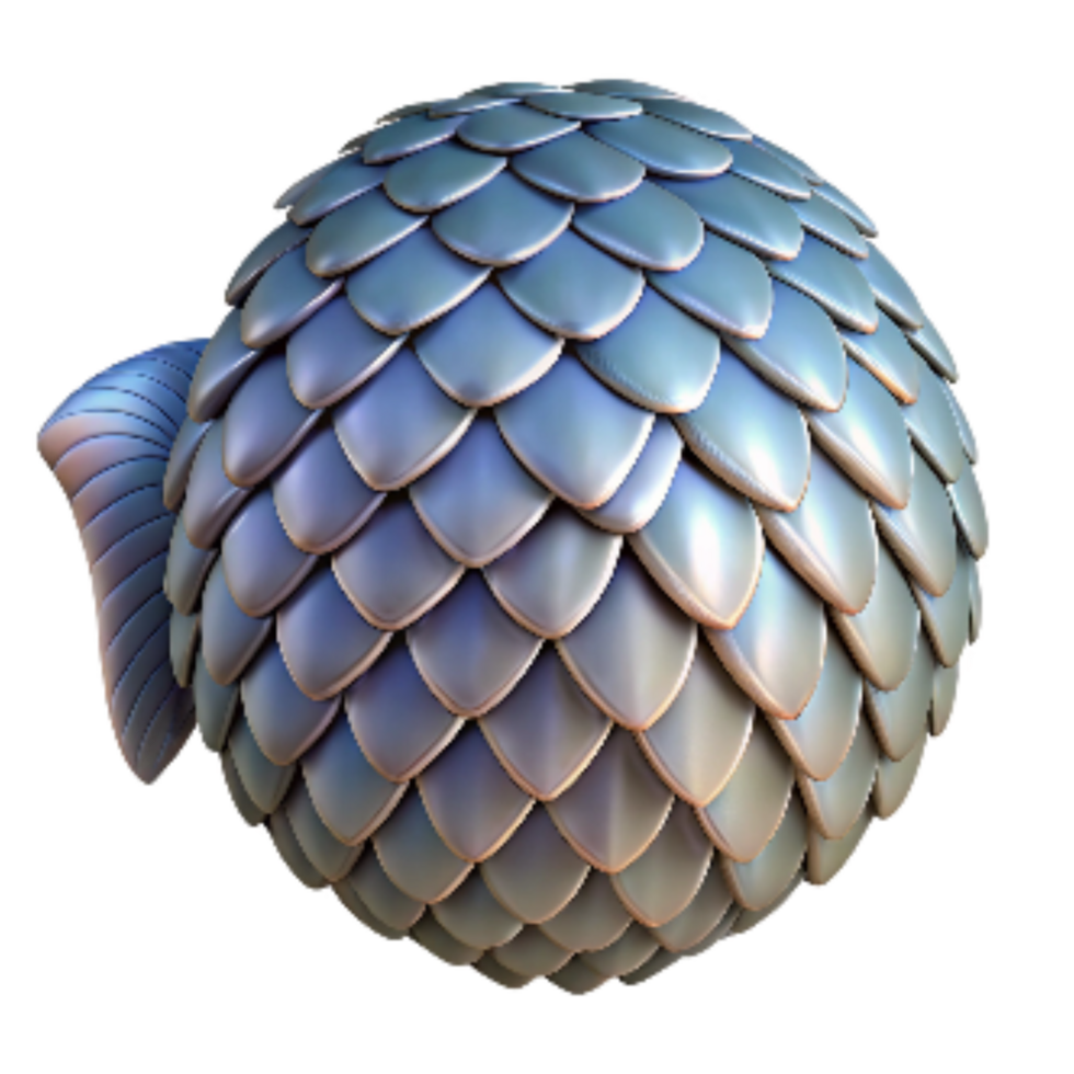 vibrant abstract Fish Scales Close Up Cutout Isolated detailed png