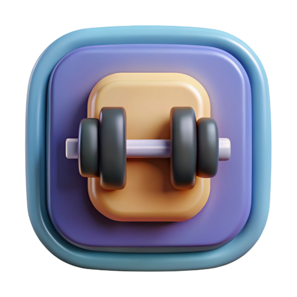 magnificent traditional Fitness App Icon Square Shape Isolated Cutout premium png