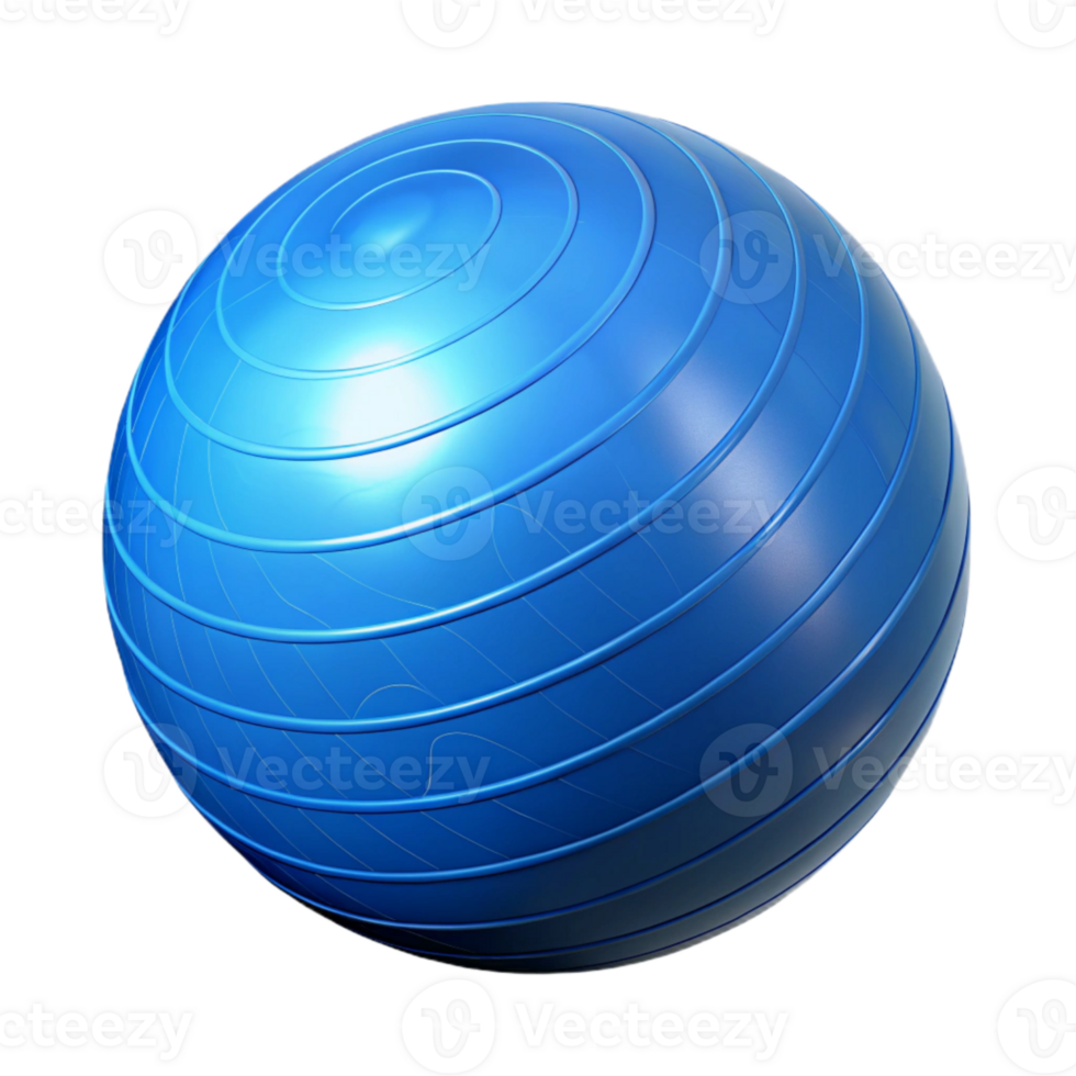 beautiful abstract Fitness Ball Half Deflated Blue Isolated Transparent Background exclusive png