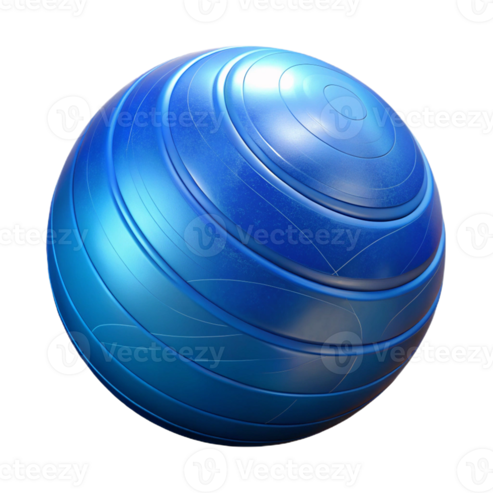 beautiful contemporary Fitness Ball Half Deflated Blue Isolated Transparent Background high resolution png