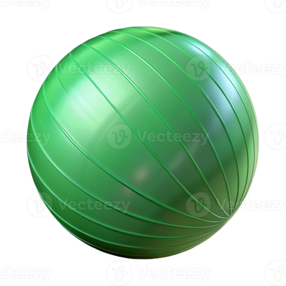 impressive rustic Fitness Ball Inflated Green Isolated Transparent Background high resolution png