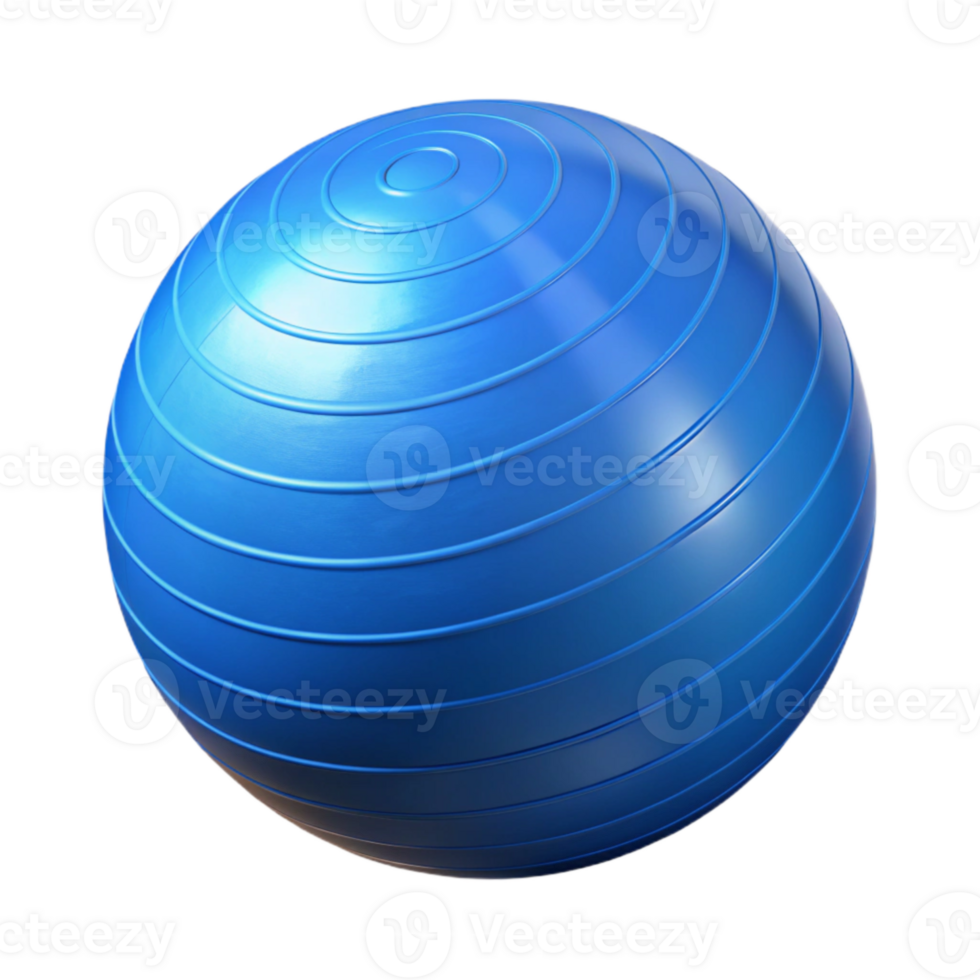 elegant abstract Fitness Ball Half Deflated Blue Isolated Transparent Background original png