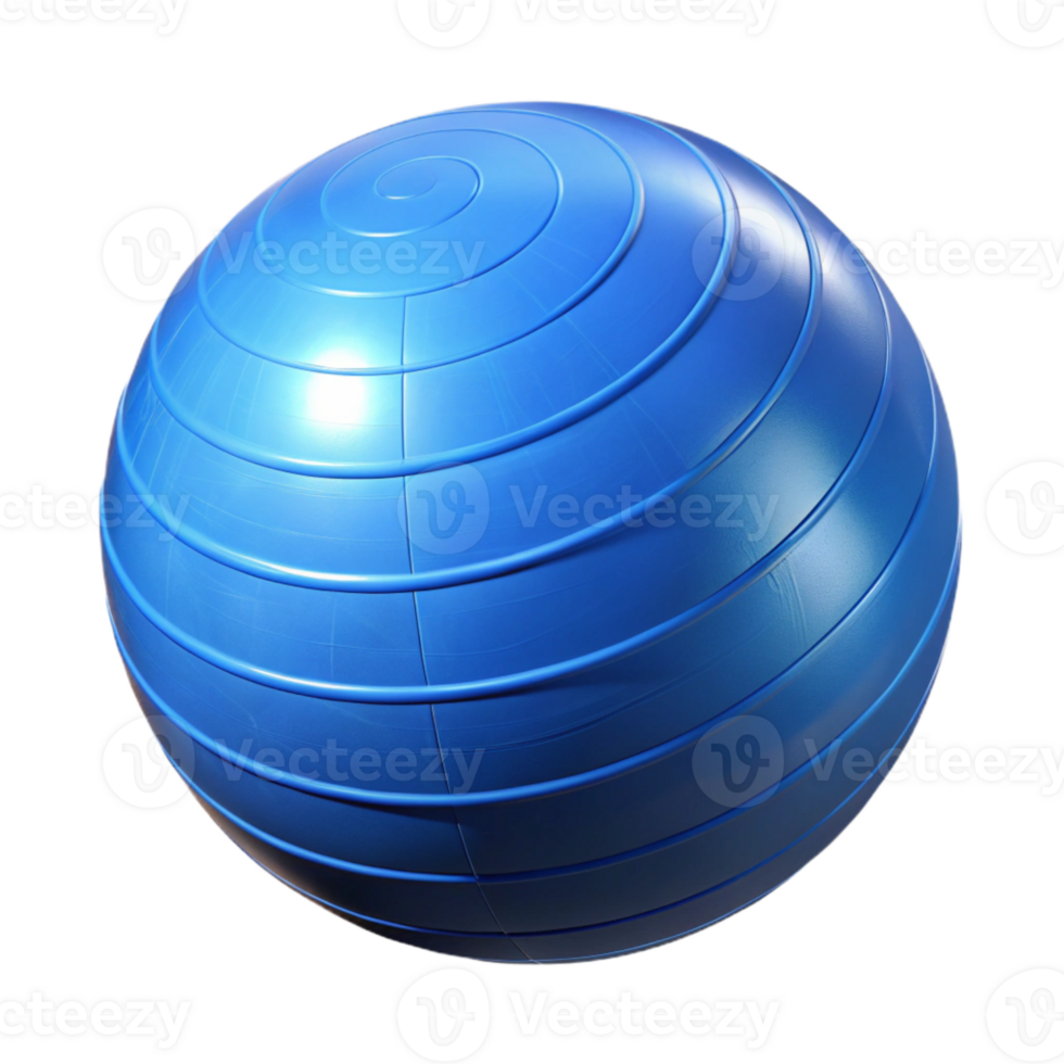 serene contemporary Fitness Ball Half Deflated Blue Isolated Transparent Background professional png