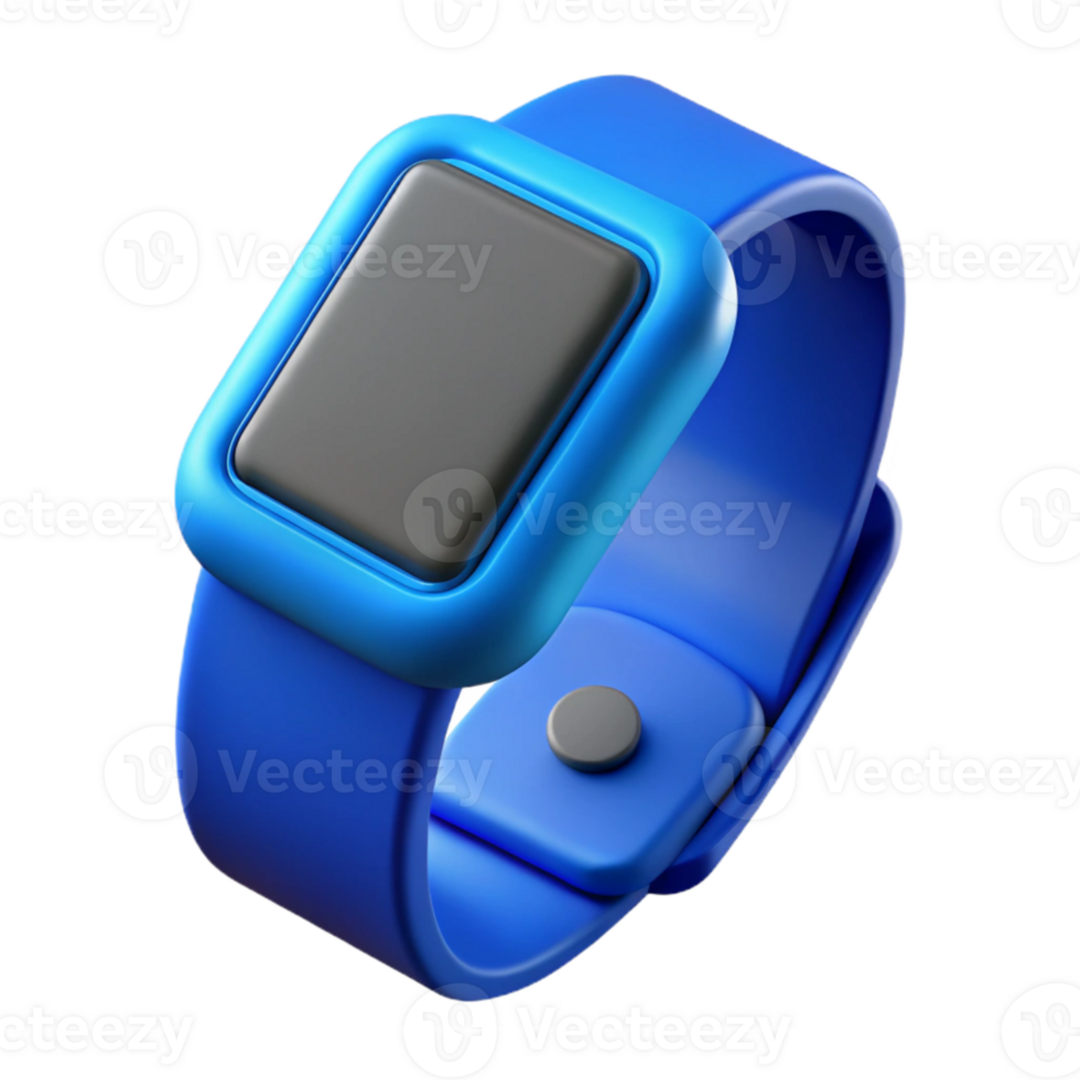 vibrant classic Fitness Tracker Blue Screen with Transparent Background 4K png