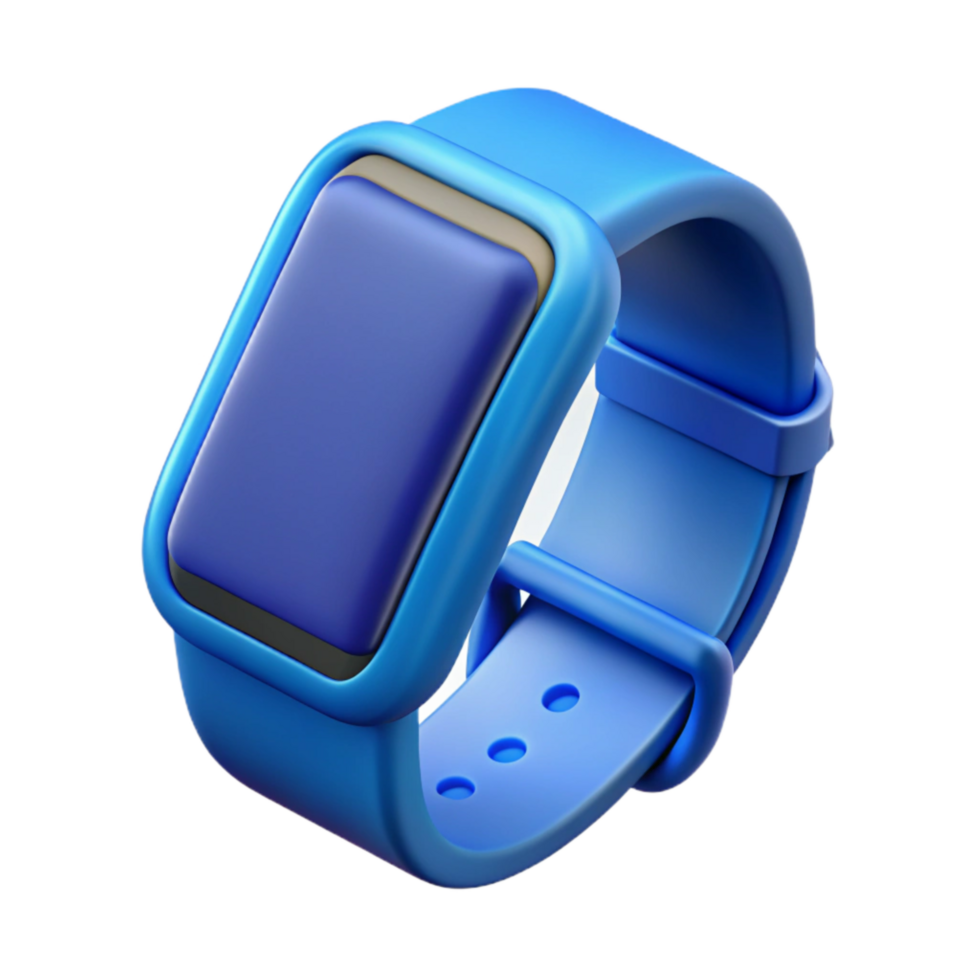 impressive minimalist Fitness Tracker Blue Screen with Transparent Background 4K png