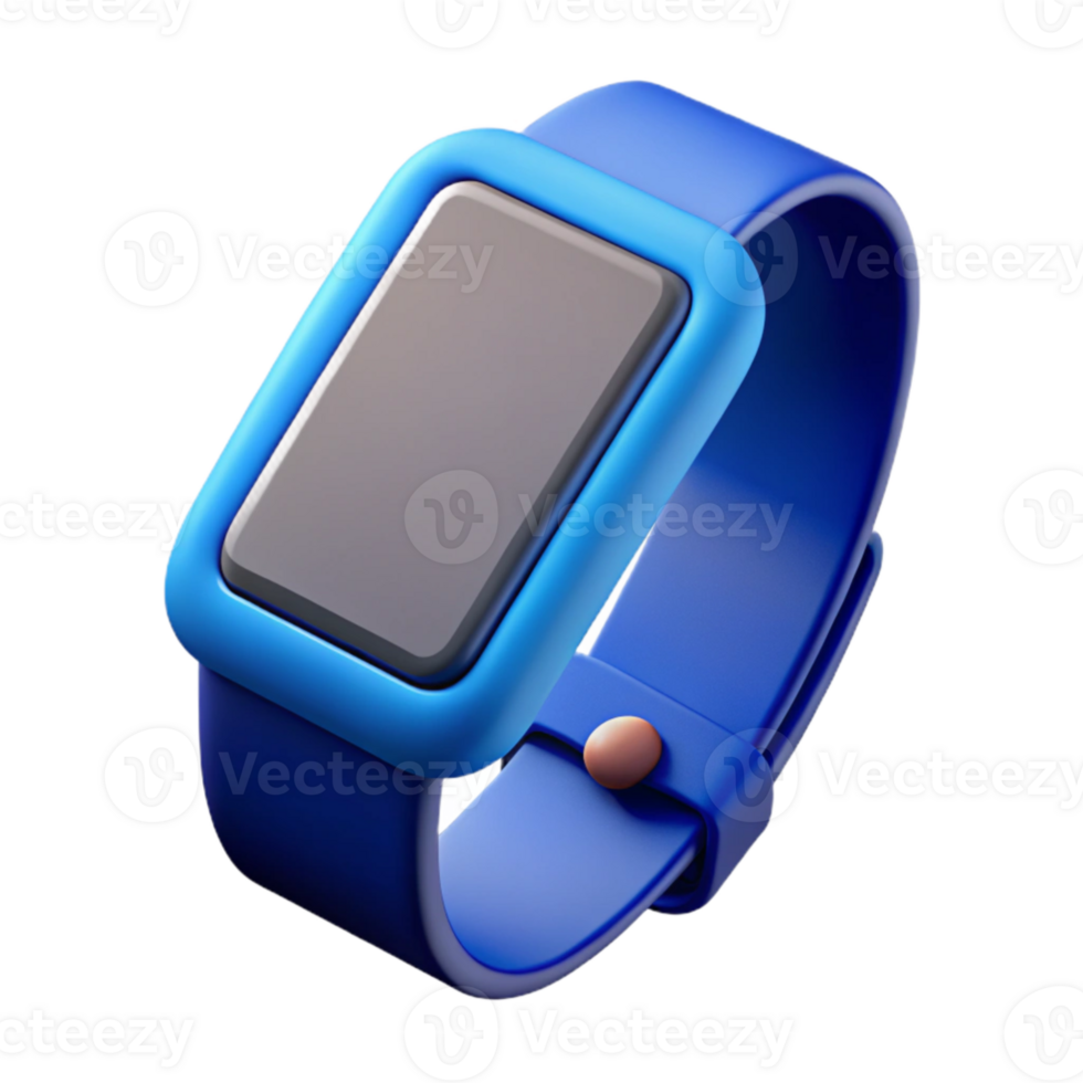 impressive vintage Fitness Tracker Blue Screen with Transparent Background high quality png