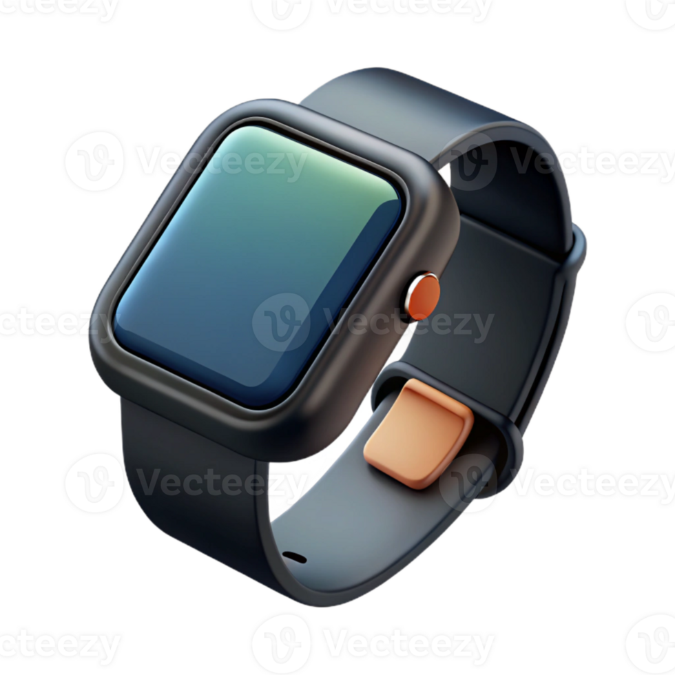 extraordinary rustic Fitness Watch Black Screen Isolated with Transparent Background high resolution png