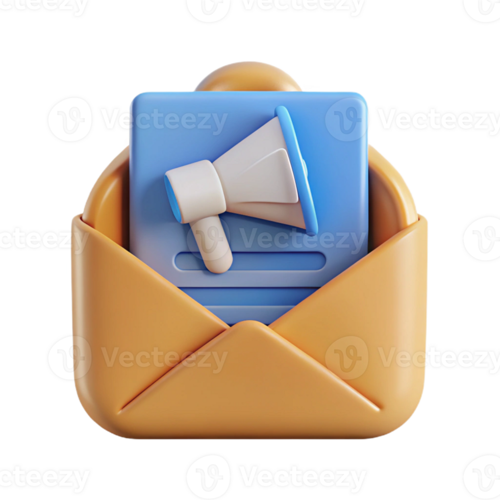 impressive creative Flat Design Email Icon with Marketing Newsletter Cutout exclusive png