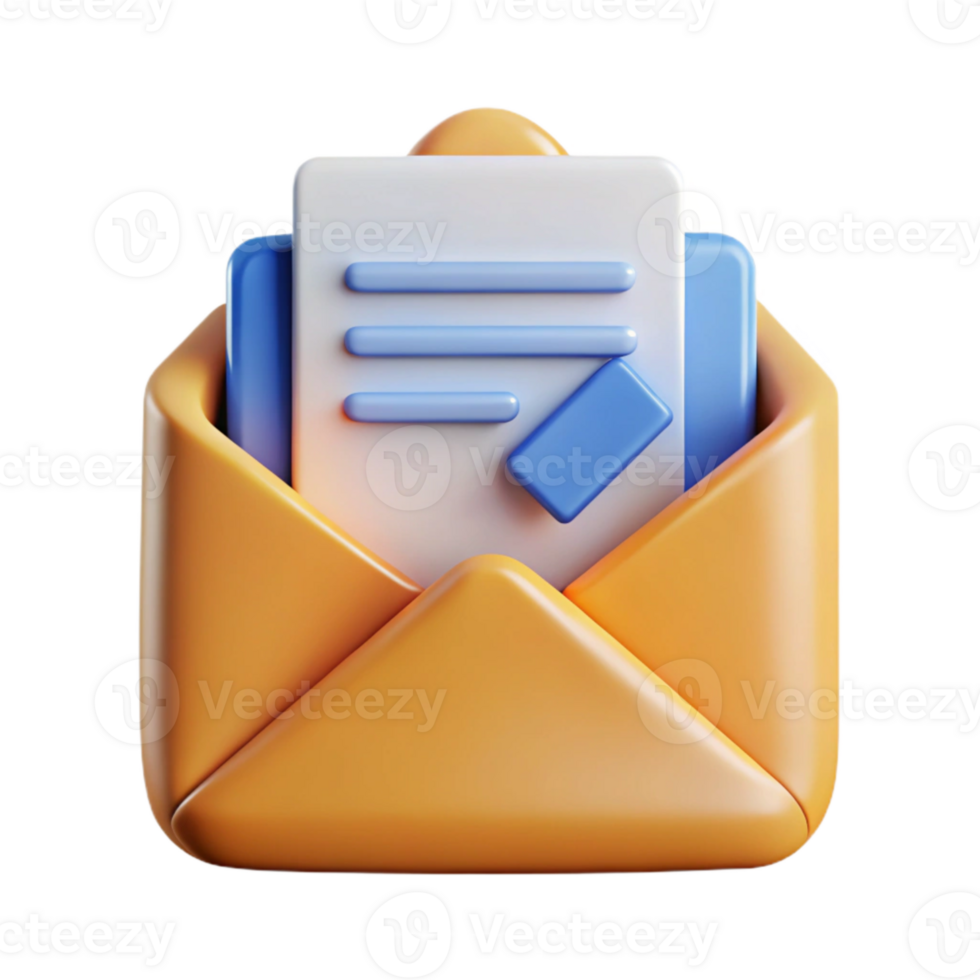 vibrant abstract Flat Design Email Icon with Marketing Newsletter Cutout original png