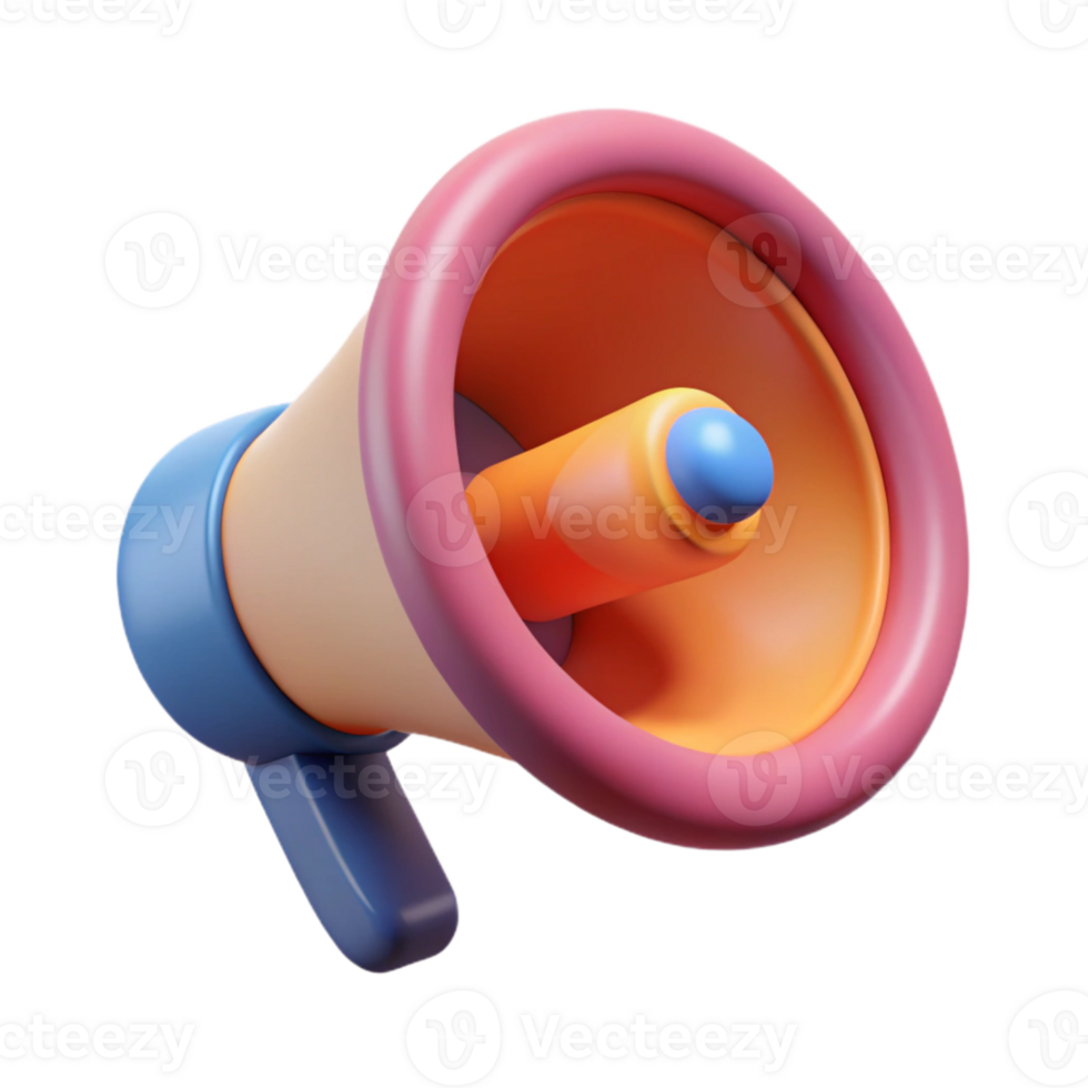 dramatic contemporary Flat Design Loudspeaker Icon with Marketing Announcement Cutout genuine png