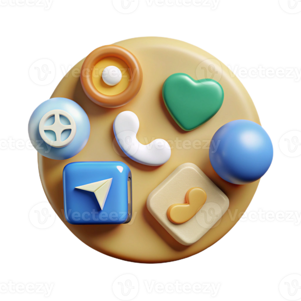 extraordinary abstract Flat Design Social Media Icons Set Transparent Background authentic png