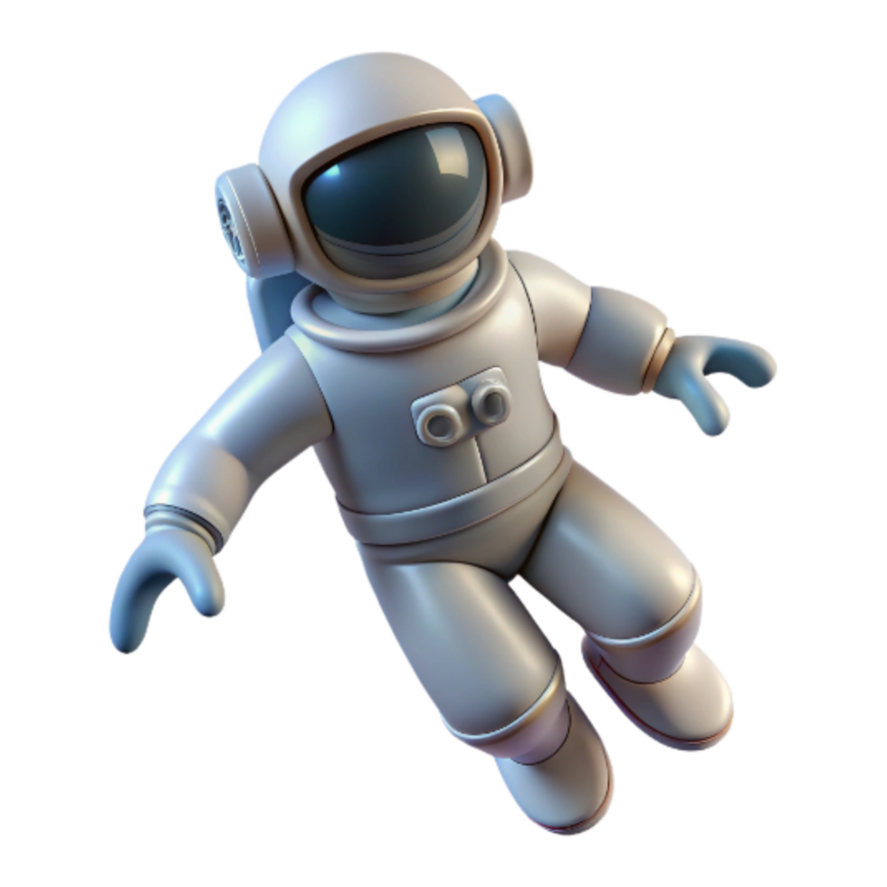 serene minimalist Floating Astronaut Silhouette Isolated on Transparent Background premium png