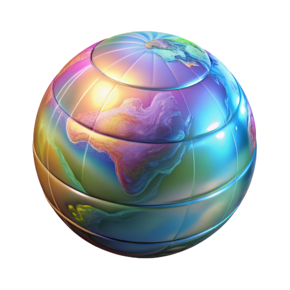 wonderful minimalist Floating Holographic Globe Rotating Cutout genuine png