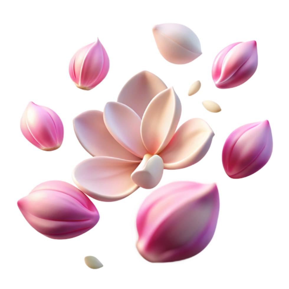 elegant traditional Floating Petals Symbolizing Renewal with Transparent Background Isolated authentic png