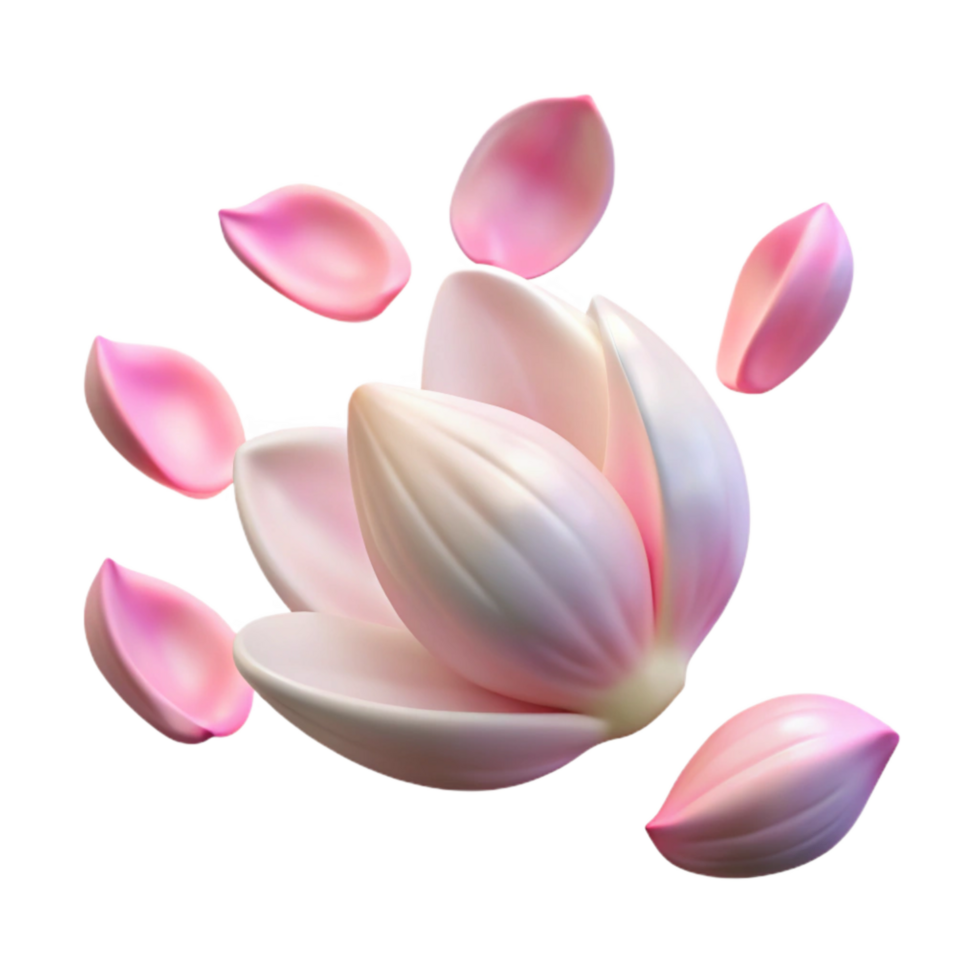 extraordinary vintage Floating Petals Symbolizing Renewal with Transparent Background Isolated genuine png