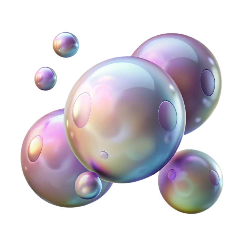 vibrant modern Floating Soap Bubbles Transparent Background professional png