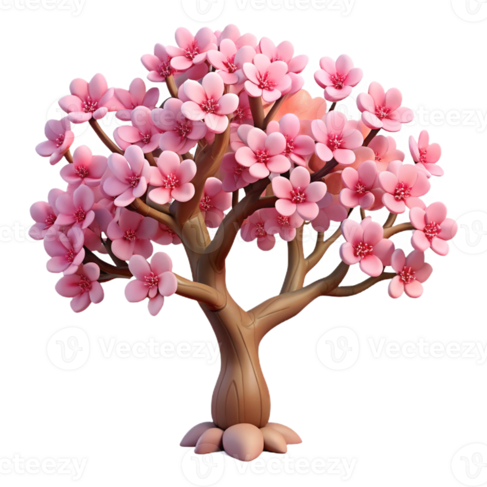 vibrant traditional Flowering Cherry Blossom Tree Cutout 4K png