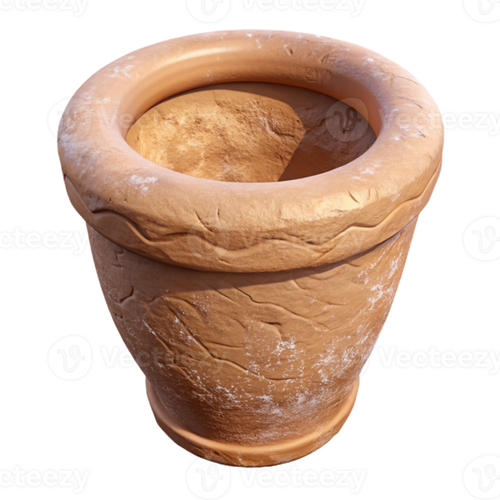 stunning contemporary Flower Pot Clay Material Texture Transparent Background high resolution png