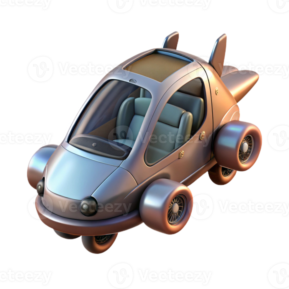 vibrant abstract Flying Car with Vertical Takeoff and Landing Isolated Transparent Background high quality png