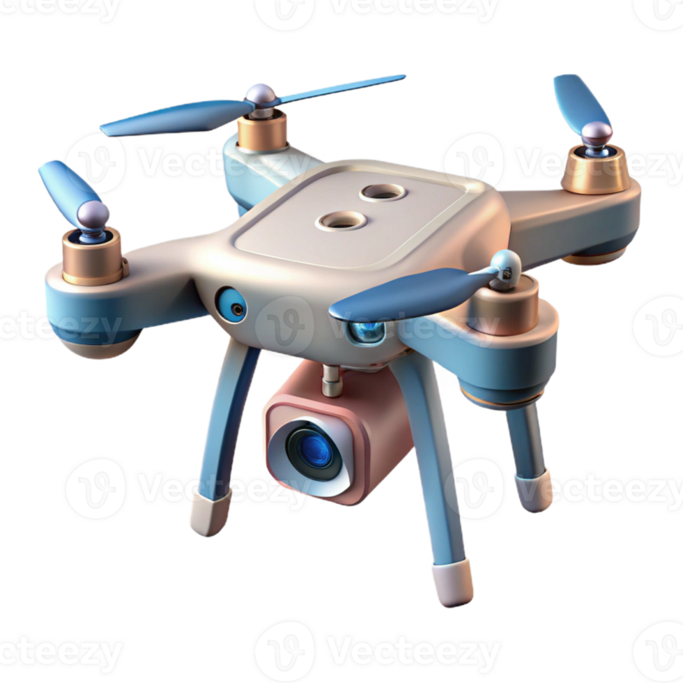 magnificent contemporary Flying Drone with Camera and Gimbal Stabilizer Transparent Cutout high resolution png