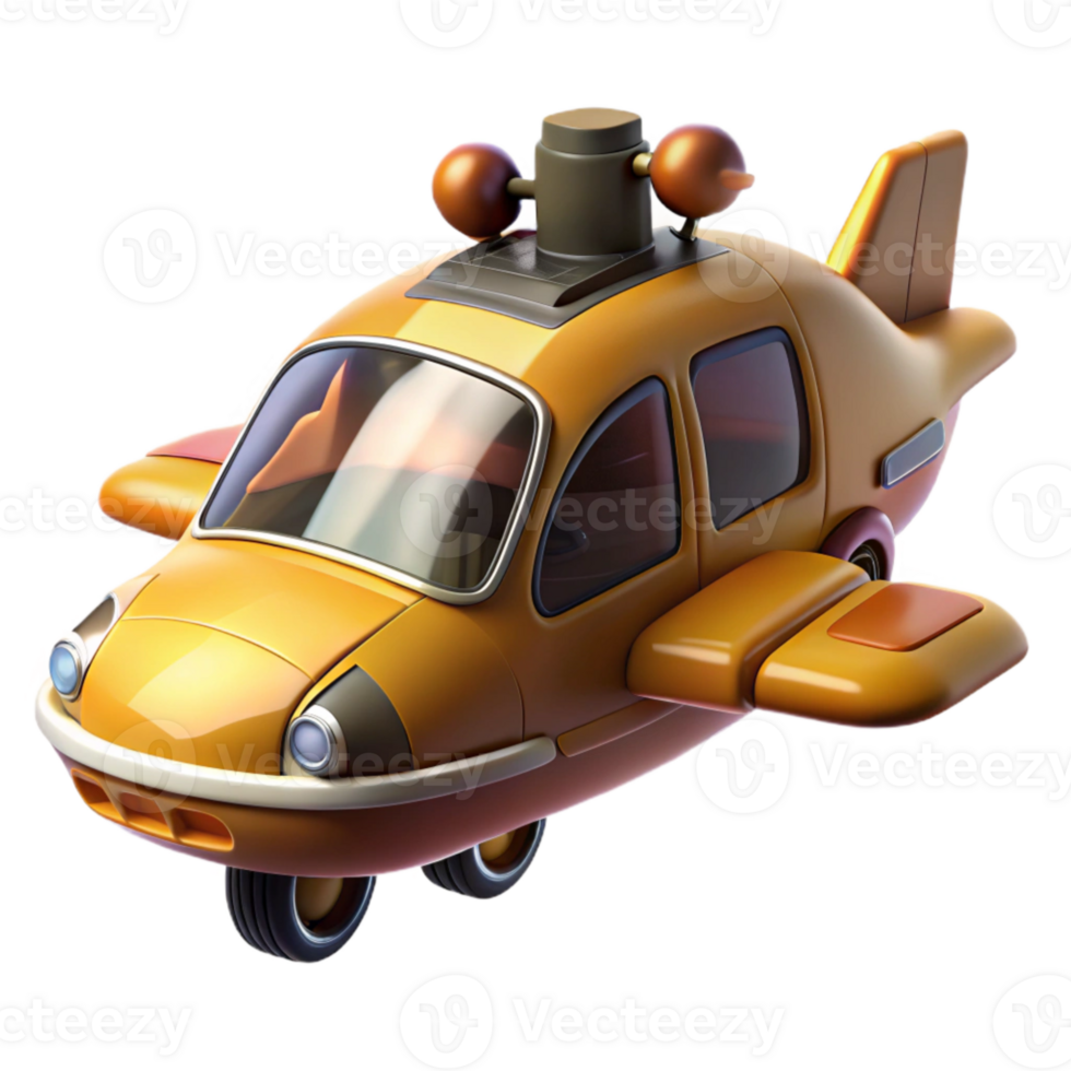 vibrant rustic Flying Taxi Taking Off Vertically Cutout 4K png