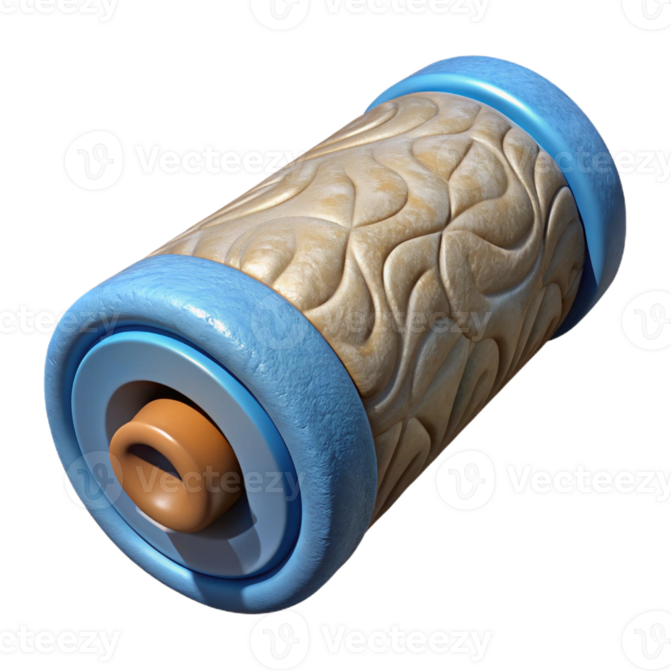 vibrant vintage Foam Roller Textured Surface Isolated Transparent Background professional png
