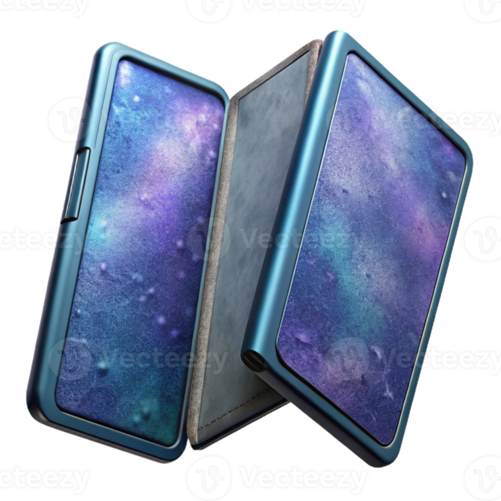vibrant modern Foldable Smartphone with Flexible Screen Isolated Element professional png