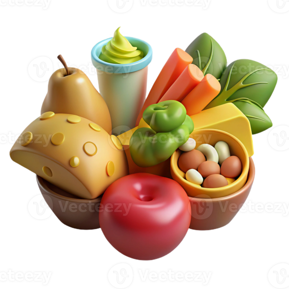 impressive classic Food Groups Illustration Isolated detailed png