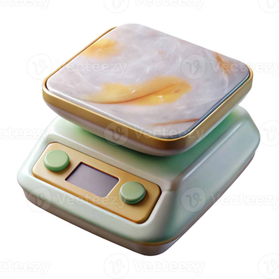 elegant traditional Food Scale Digital White Isolated Transparent Background 4K png