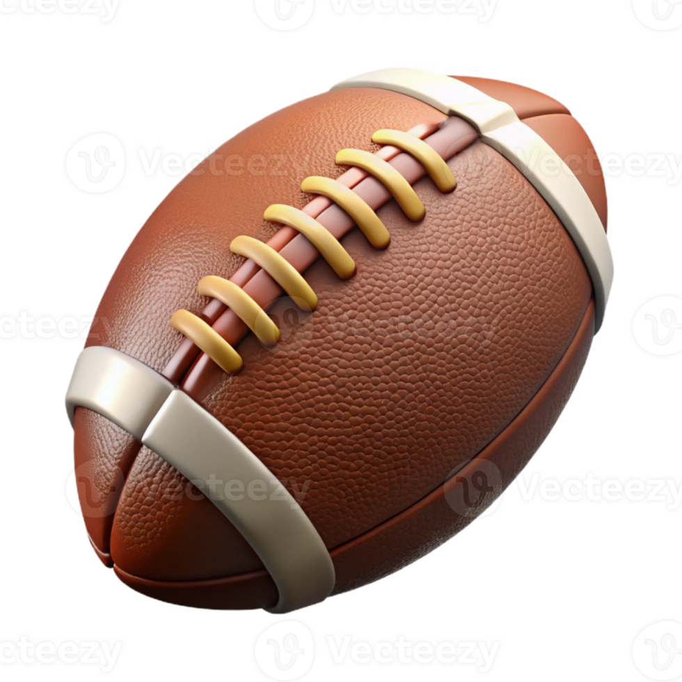 wonderful classic Football Brown Leather Laces Cutout on Transparent Background premium png