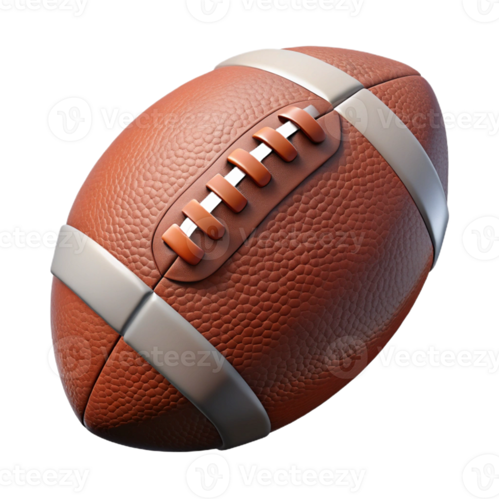 serene artistic Football Brown Leather Laces Cutout on Transparent Background original png