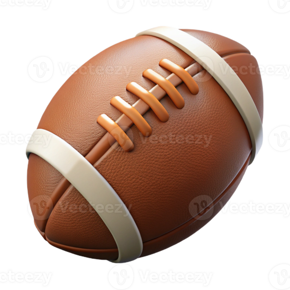 magnificent creative Football Brown Leather Laces Cutout on Transparent Background 4K png