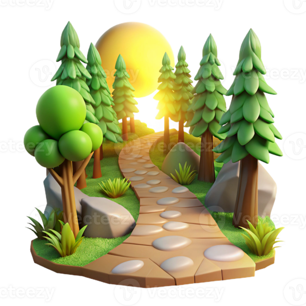 stunning creative Forest Path Sunlight Cutout original png