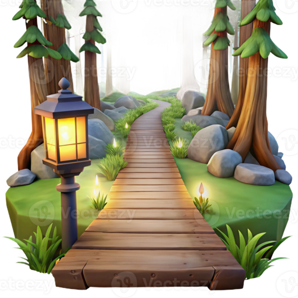 impressive contemporary Forest Path Leading to Light Transparent Background genuine png