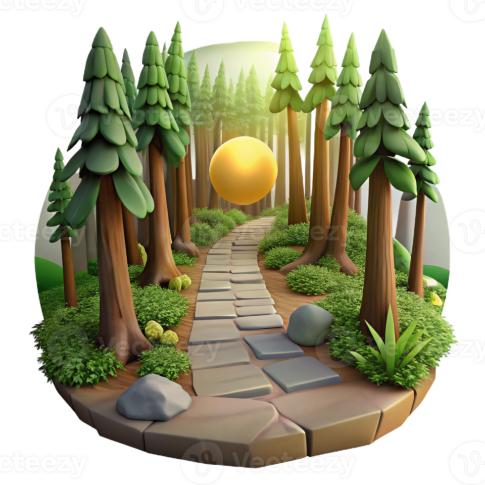 wonderful creative Forest Path Sunlight Cutout original png