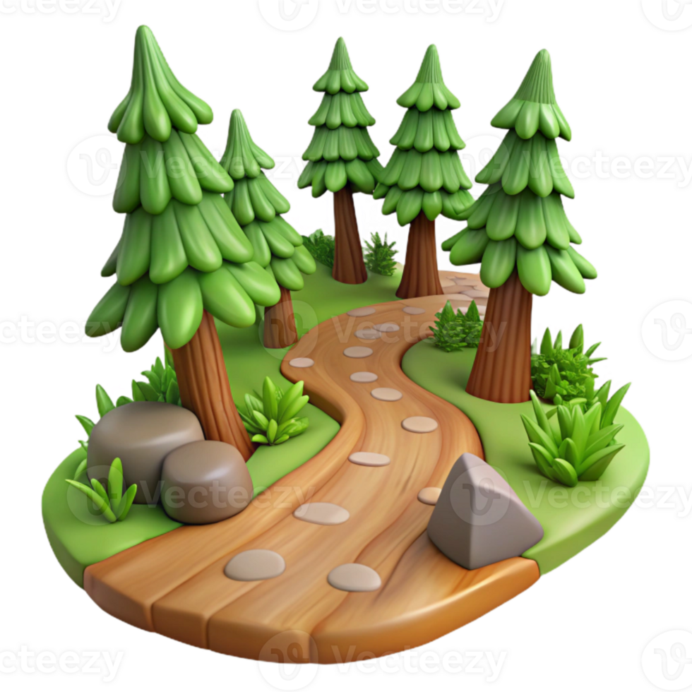 extraordinary creative Forest Path Winding Trail Autumn Leaves Transparent Background high quality png