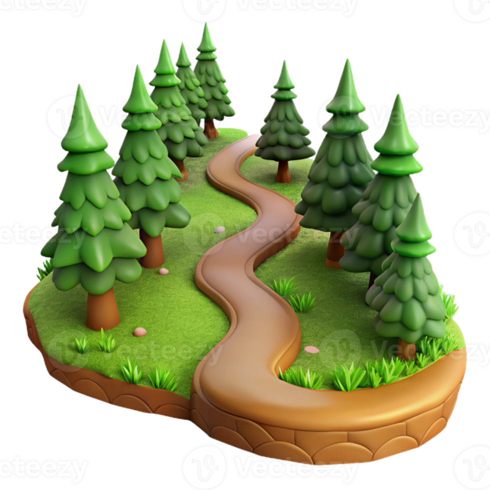 elegant contemporary Forest Path Winding Trail Autumn Leaves Transparent Background authentic png