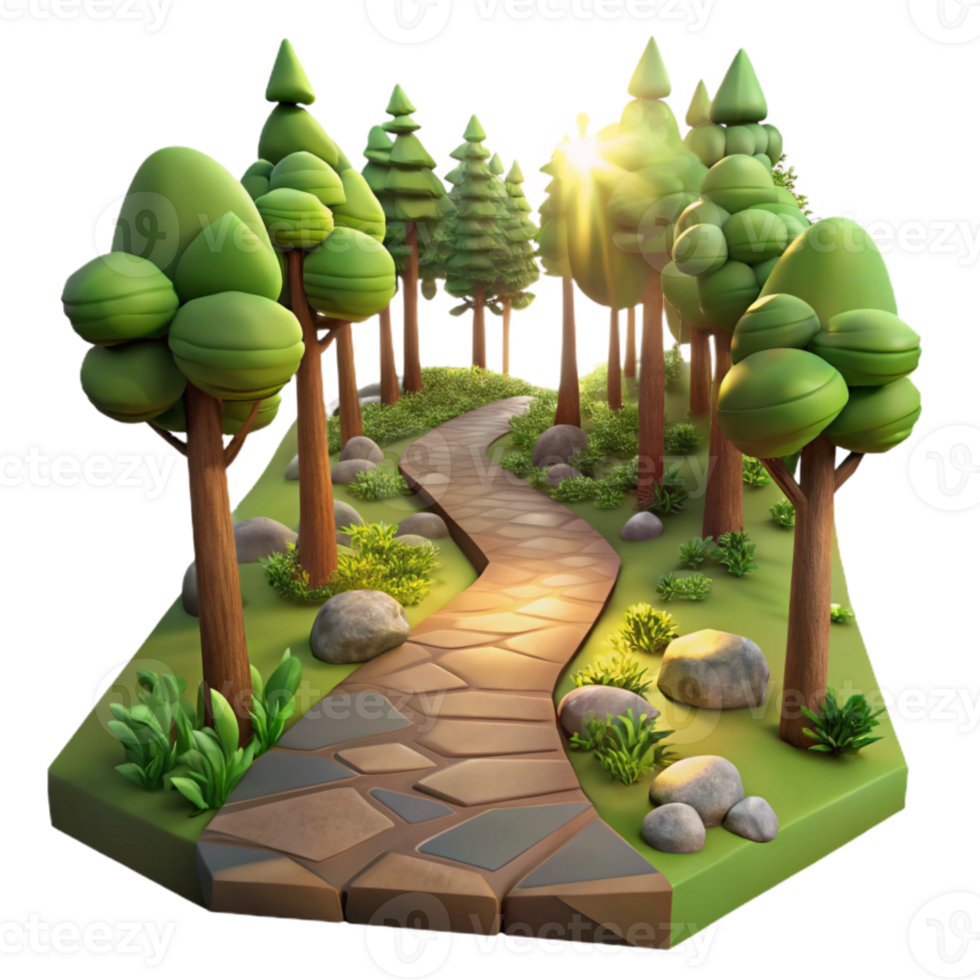 beautiful contemporary Forest Path with Sunlight Transparent Background genuine png