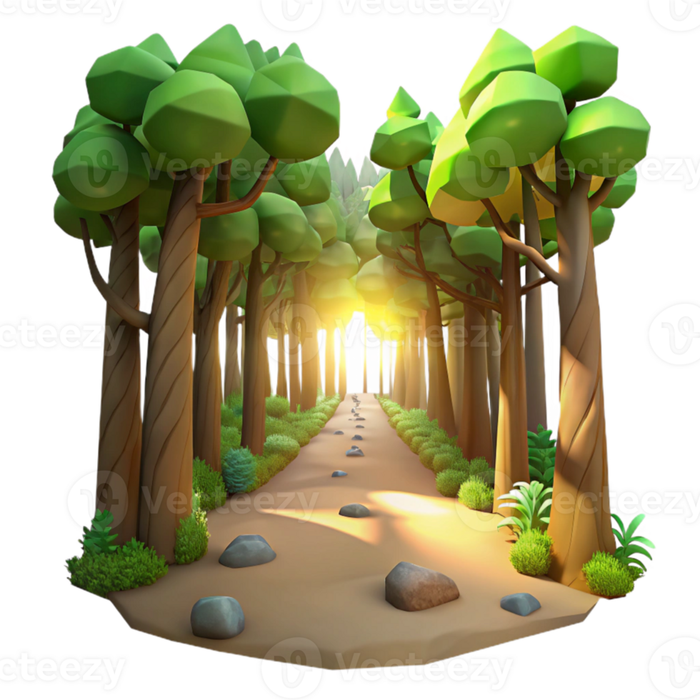 extraordinary modern Forest Path with Sunlight Transparent Background genuine png