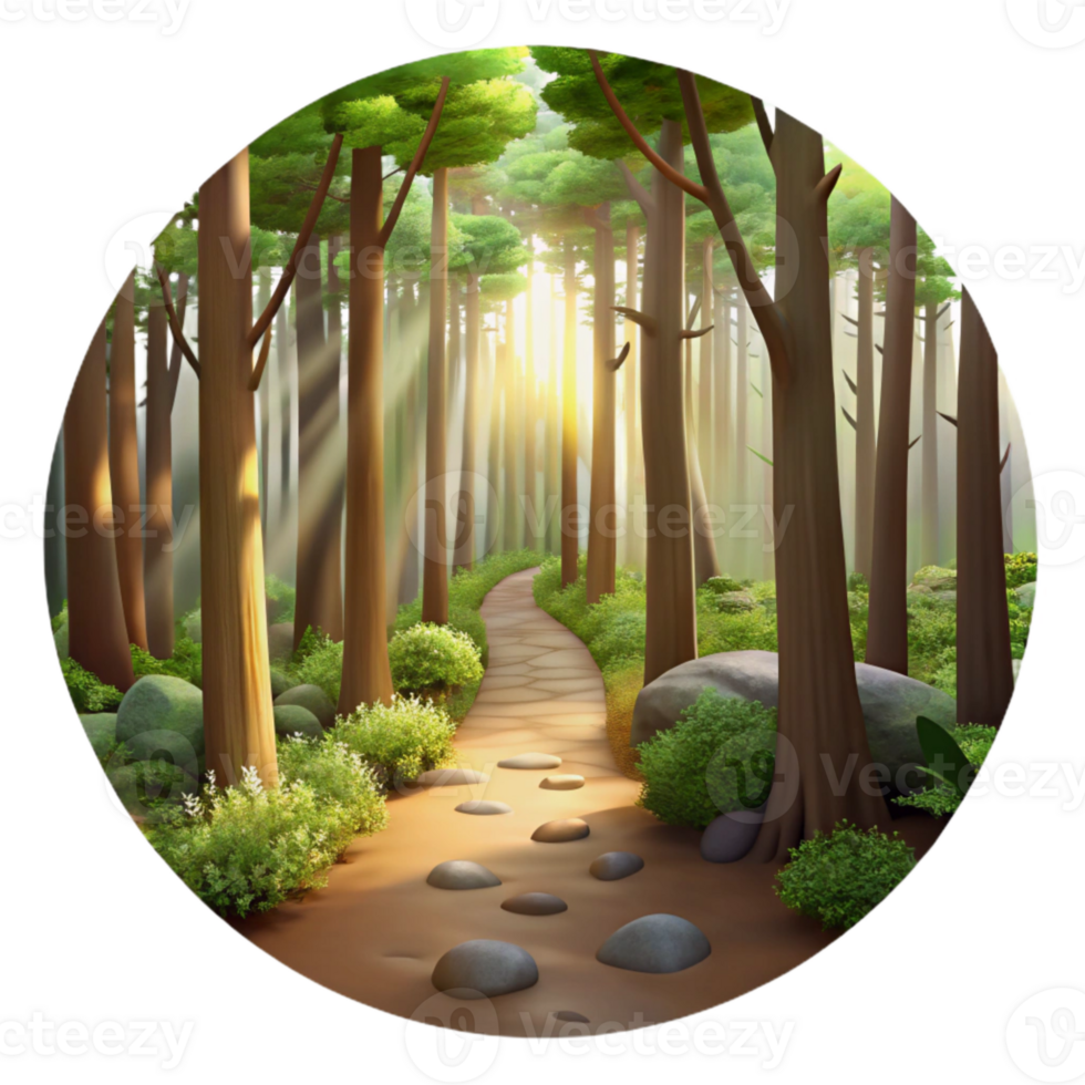 magnificent abstract Forest Path with Sunlight Transparent Background detailed png