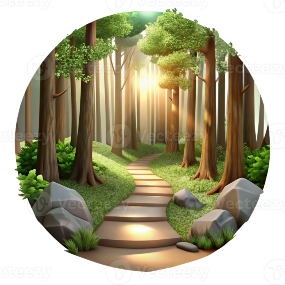 extraordinary classic Forest Path with Sunlight Transparent Background original png