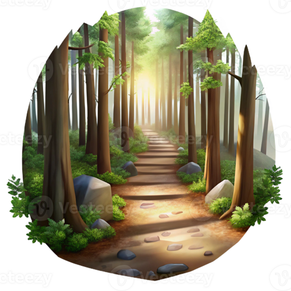 magnificent traditional Forest Path with Sunlight Transparent Background original png