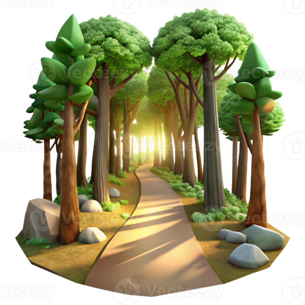 serene contemporary Forest Path with Sunlight Transparent Background exclusive png