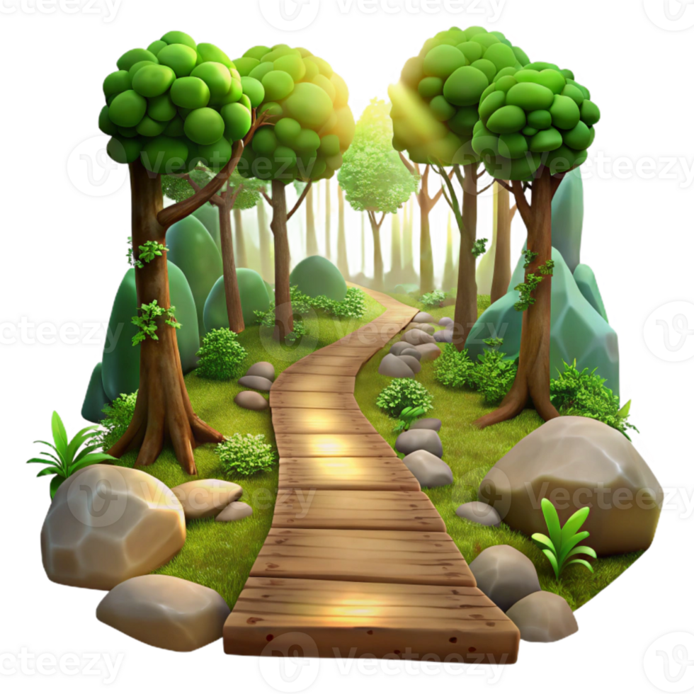 dramatic contemporary Forest Path with Sunlight Transparent Background premium png