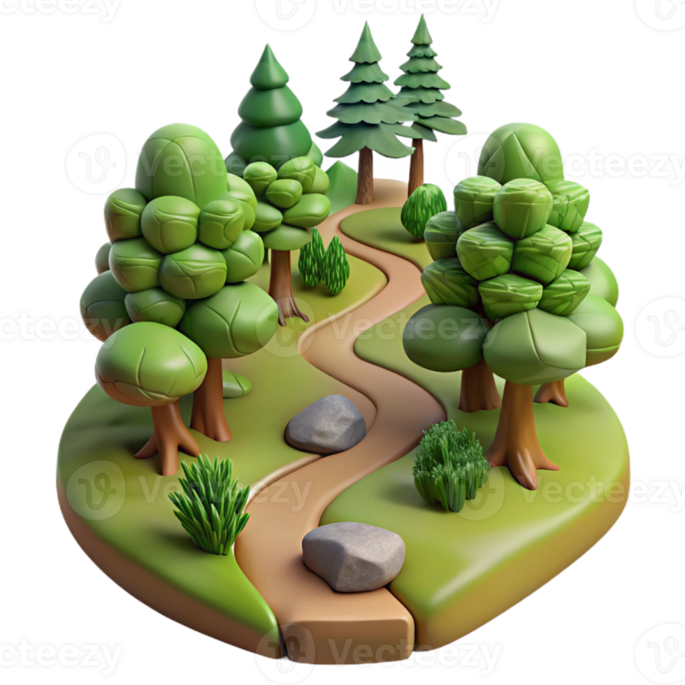 dramatic creative Forest Path with Winding Trail Cutout genuine png