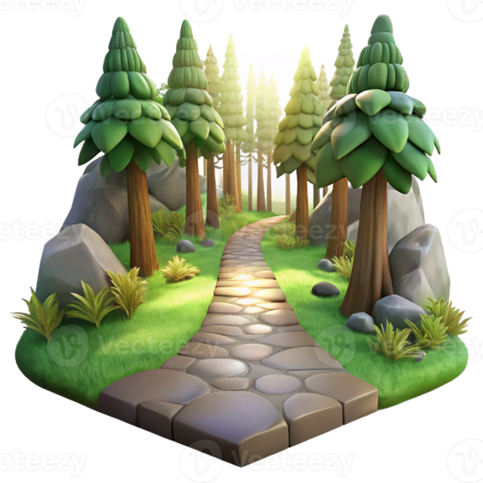 extraordinary traditional Forest Path with Sunlight Transparent Background high quality png