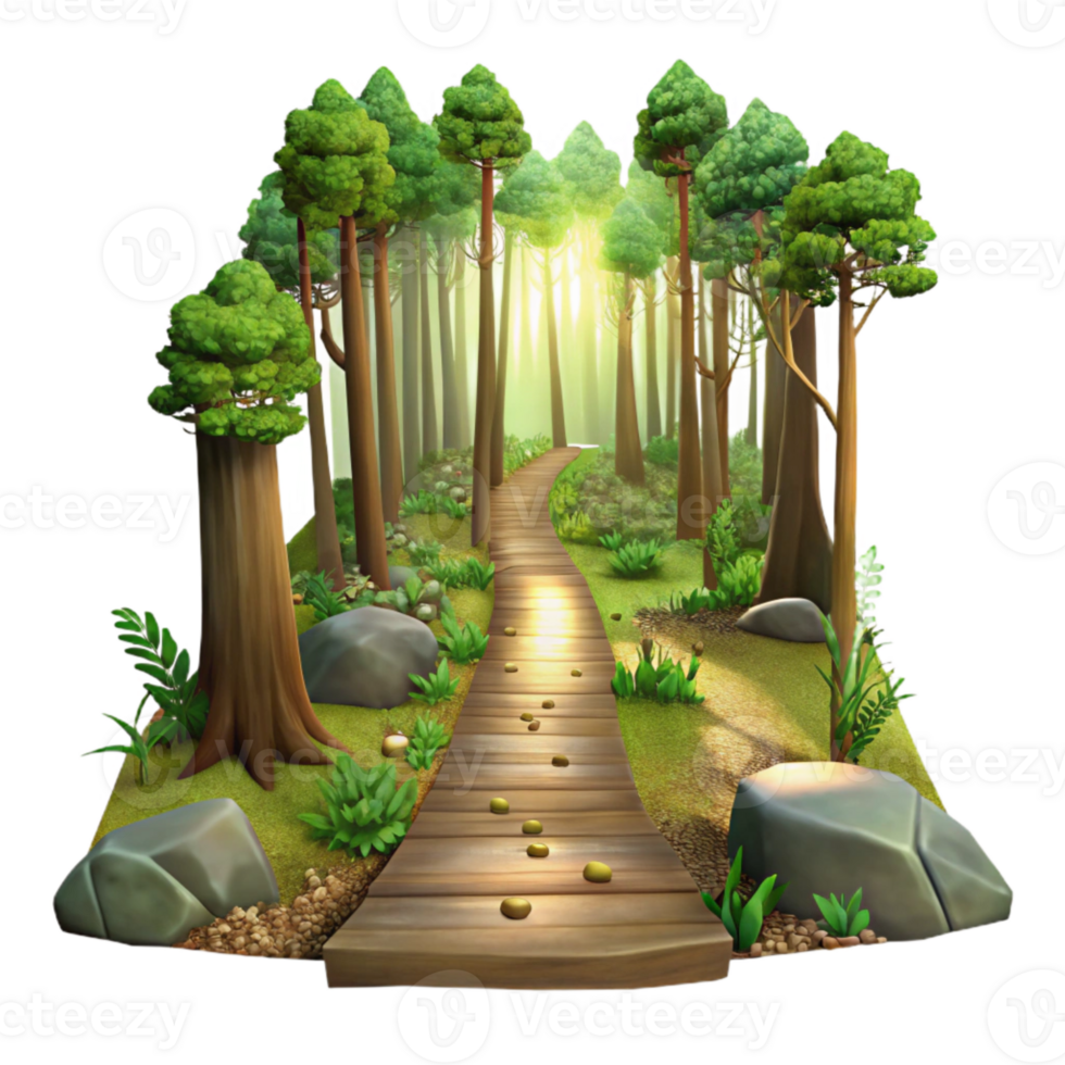 impressive vintage Forest Path with Sunlight Transparent Background 4K png